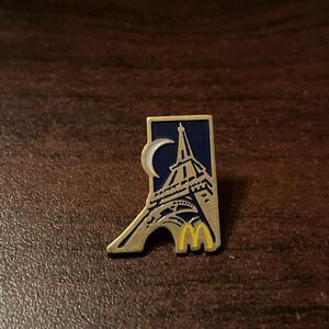 McDonald’s‎ Paris Eiffel Tower Nighttime Crescent Moon Employee Lapel Hat Pin